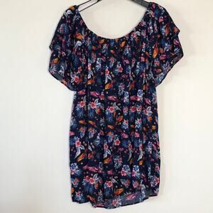 Terra & Sky Top 3X Short Sleeve Floral Tropical Print 24W | 26W